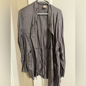 Gray Trench Light Weight Jacket Size XL